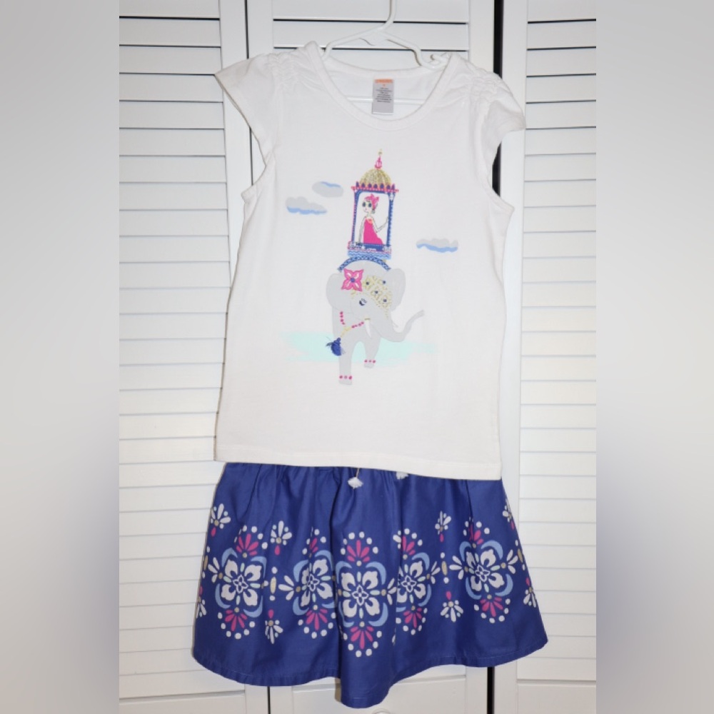 Gymboree White and Blue Elephant set